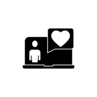 online dating concept line icon. Simple element illustration. online dating concept outline symbol design. vector