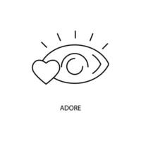 adore concept line icon. Simple element illustration. adore concept outline symbol design. vector