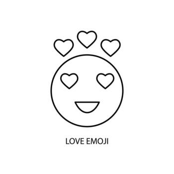 love emoji concept line icon. Simple element illustration