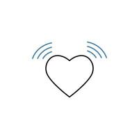 beating heart concept line icon. Simple element illustration. beating heart concept outline symbol design. vector