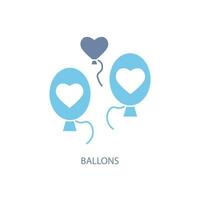 ballons concept line icon. Simple element illustration. ballons concept outline symbol design. vector