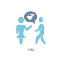 flirt concept line icon. Simple element illustration. flirt concept outline symbol design. vector