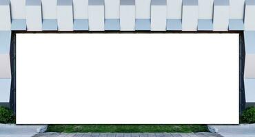 Mock up horizontal LED display billboard on wall .clipping path for mockup photo