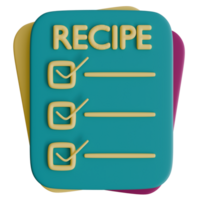 recette liste nourriture 3d icône png