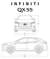 Infiniti QX55 2024 car blueprint vector