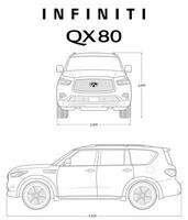 Infiniti QX80 2023 car blueprint vector