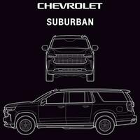 Chevrolet Suburban car blueprint vector