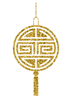 Cinese nuovo anno decorazione oro luccichio design elemento png