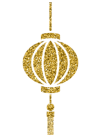 Chinese new year lantern sign symbol decoration gold glitter design element png