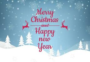 Merry Christmas and Happy New Year background for Greeting cards vector text Lettering