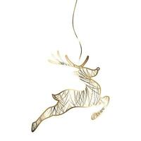 Luxury christmas golden reindeer hanging element. vector