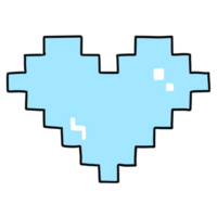 Pixel blue heart valentine cartoon png