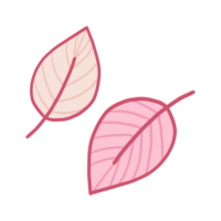 Pink leaf cartoon style png