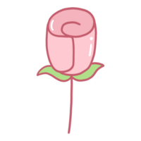 Valentine Pink rose. cartoon icon png