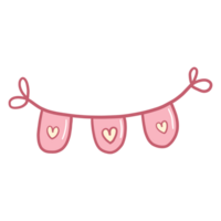 Valentine party flag. cartoon style png