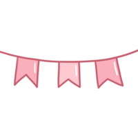 enamorado fiesta bandera. dibujos animados estilo png