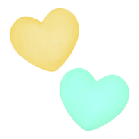 colorful heart watercolor png
