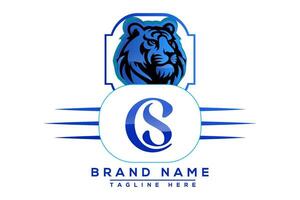 Tiger CS Blue logo Design. Vector logo design for business.