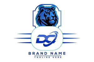 Tiger DC Blue logo Design. Vector logo design for business.