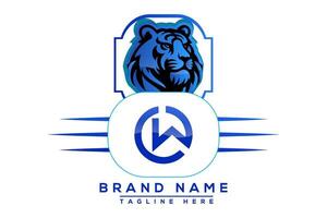 Tiger CW Blue logo Design. Vector logo design for business.