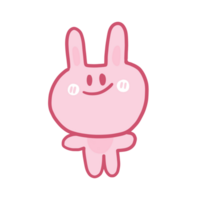 Pink rabbit character. cartoon kids png