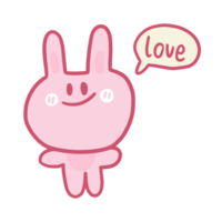 rosa coniglio carattere. cartone animato bambini png