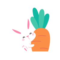 dessin animé peu lapin étreindre une carotte Pâques Oeuf Festival décoratif éléments png