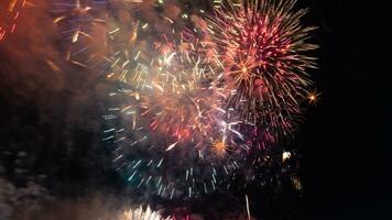 Fireworks. Long exposure shot of fireworks. Celebration or festival background photo