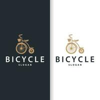 Bicycle logo design bicycle sport club simple vintage black silhouette template illustration vector