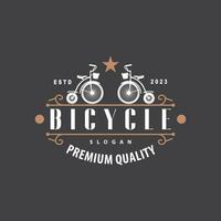 Bicycle logo design bicycle sport club simple vintage black silhouette template illustration vector