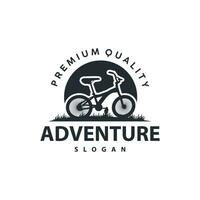 Bicycle logo design bicycle sport club simple vintage black silhouette template illustration vector