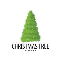 Simple Christmas tree logo design with abstract minimalist vector illustration christmas template