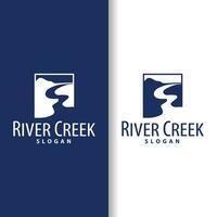 River logo, creeks, simple silhouette inspiration design river flow illustration template vector