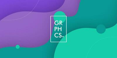 Colorful green and purple solid color geometric business banner design. Creative banner design with wave shapes for template. Simple and modern banner. Eps10 vector