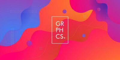 Abstract background colorful orange, blue,  and purple geometric gradient design. Liquid color design. Fluid shapes composition. Eps10 vector. vector