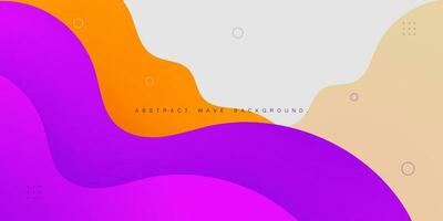 Colorful orange and purple waves geometric business banner on white background design. Creative banner design with wave shape and lines for template. Simple horizontal banner. Eps10 vector