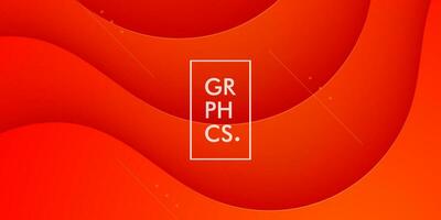 Colorful geometric overlap wave background. Orange color elements with fluid gradient. Dynamic shapes composition. Eps10 vector