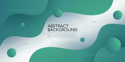 Green geometric business banner on white background design. creative banner design with wave shapes and lines for template. Simple horizontal banner. Eps10 vector