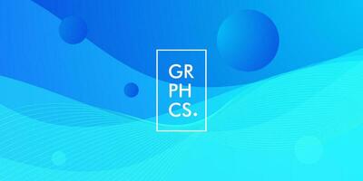 Bright gradient blue background with geometric shapes element. Colorful blue wave design. Simple elegant concept. Eps10 vector