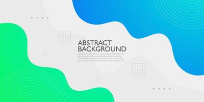 Blue and green geometric business banner design. Creative banner design with wave shapes and lines for template. Simple design on white horizontal banner. Eps10 vector