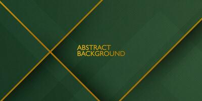 Abstract dark green gradient background with shadow and gold lines. Abstract simple background for banner, brochure, presentation design, and business card. Eps10 vector