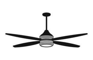 A Ceiling fan vector black Silhouette free