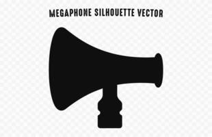 A Megaphone Silhouette flat Vector icon isolated on a white background