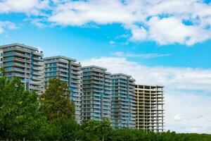 unfinished construction. economic crisis or bankruptcy or mortgage crisis photo