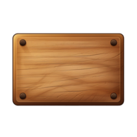 AI generated Rectangle button with wooden texture png isolated on transparent background