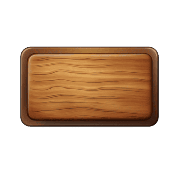 AI generated Rectangle button with wooden texture png isolated on transparent background