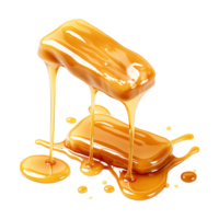 AI generated Caramel candies isolated on transparent background png