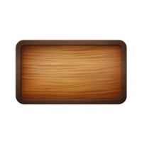 AI generated Rectangle button with wooden texture png isolated on transparent background