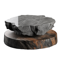 AI generated Rock stone podium png isolated on transparent background