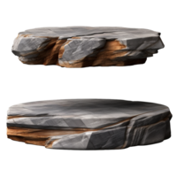 AI generated Rock stone podium png isolated on transparent background